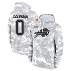 Kooe B.Bills #0 Keon Coleman Player Arctic Camo Salute to Service Hoodies Stitched Jerseys