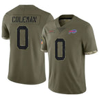 Kooe B.Bills #0 Keon Coleman Player Salute To Service Olive Stitched Jerseys