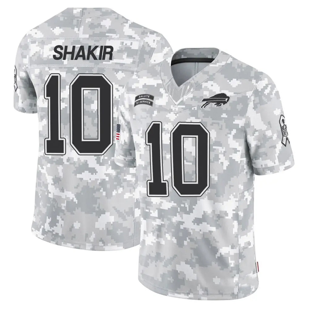 Kooe B.Bills #10 Khalil Shakir Player Arctic Camo Salute to Service Limited Stitched Jerseys