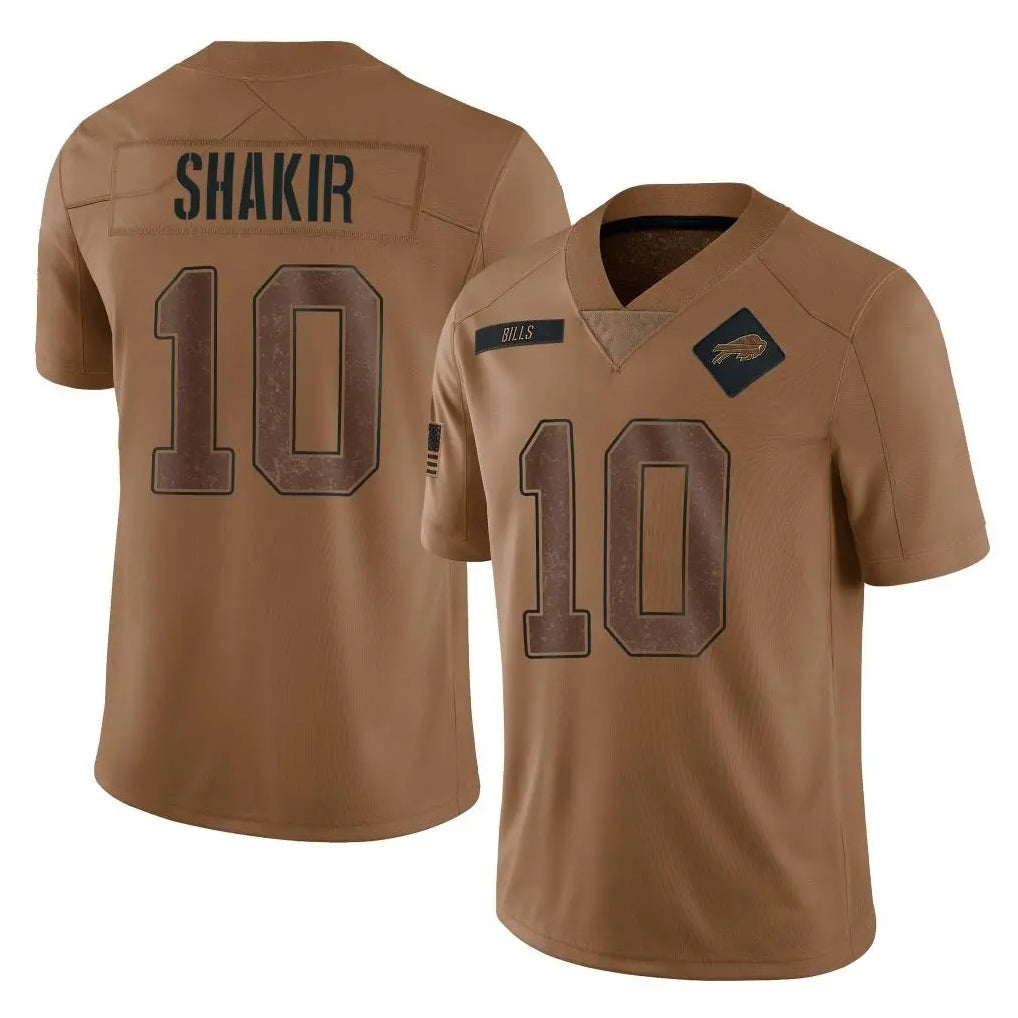 Kooe B.Bills #10 Khalil Shakir Player Brown Salute To Service Limited Stitched Jerseys