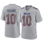 Kooe B.Bills #10 Khalil Shakir Player Gray Fashion Home Game Stitched Jerseys