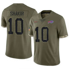 Kooe B.Bills #10 Khalil Shakir Player Olive Salute To Service Game Stitched Jerseys