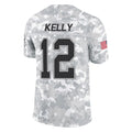 Kooe B.Bills #12 Jim Kelly Player Arctic Camo Salute to Service Limited Stitched Jerseys