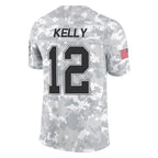 Kooe B.Bills #12 Jim Kelly Player Arctic Camo Salute to Service Limited Stitched Jerseys