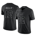 Kooe B.Bills #12 Jim Kelly Player Black RFLCTV Limited Stitched Jerseys