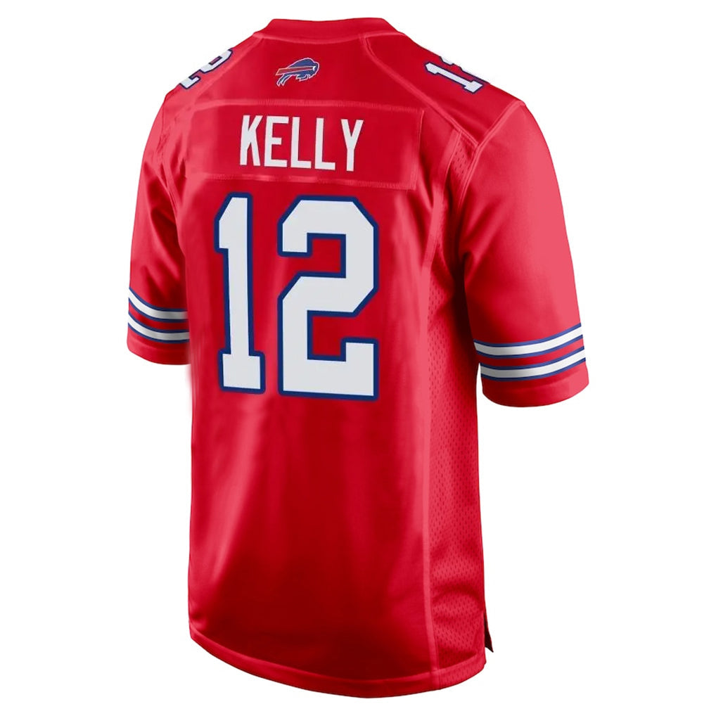 Kooe B.Bills #12 Jim Kelly Player Red Home Game Stitched Jerseys