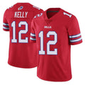 Kooe B.Bills #12 Jim Kelly Player Red Vapor Untouchable Limited Home Game Stitched Jerseys