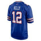Kooe B.Bills #12 Jim Kelly Player Royal Home Game Stitched Jerseys