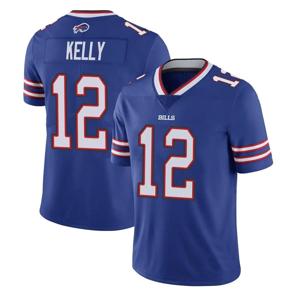 Kooe B.Bills #12 Jim Kelly Player Royal Vapor Untouchable Limited Stitched Jerseys