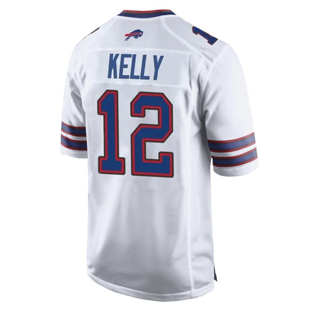 Kooe B.Bills #12 Jim Kelly Player White Home Game Stitched Jerseys