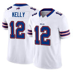 Kooe B.Bills #12 Jim Kelly Player White Vapor F.U.S.E. Limited Stitched Jerseys