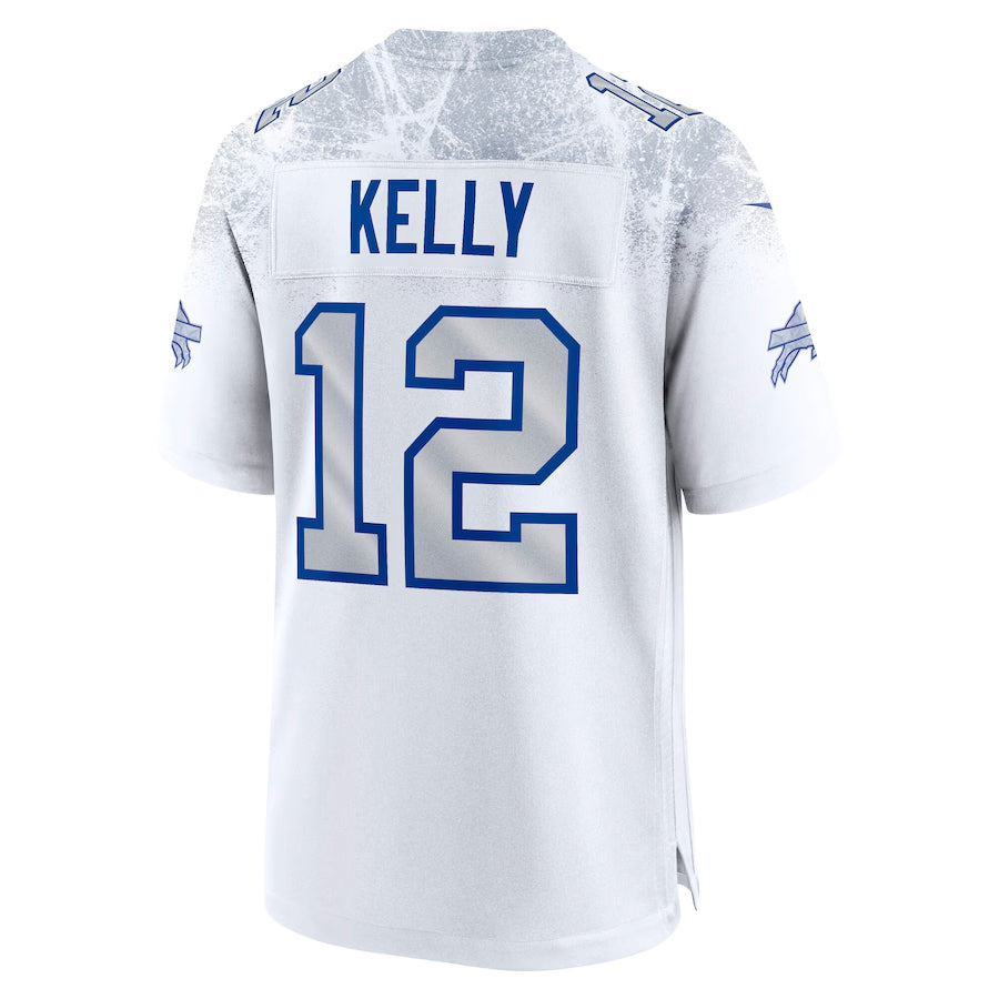 Kooe B.Bills #12 Jim Kelly Player White Rivalries Collection Game Stitched Jerseys