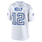 Kooe B.Bills #12 Jim Kelly Player White Rivalries Collection Game Stitched Jerseys