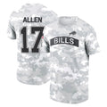 Kooe B.Bills #17 Josh Allen Player Arctic Camo Salute to Service T-Shirt Hoodies Stitched Jerseys