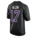 Kooe B.Bills #17 Josh Allen Player Black Carbon Fashion Replica Game Stitched Jerseys