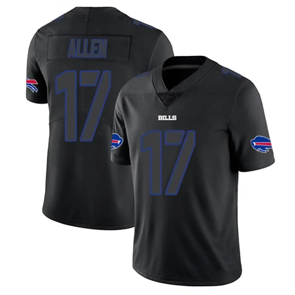 Kooe B.Bills #17 Josh Allen Player Black Impact Limited Home Game Stitched Jerseys