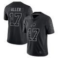 Kooe B.Bills #17 Josh Allen Player Black RFLCTV Limited Stitched Jerseys