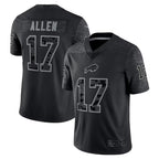 Kooe B.Bills #17 Josh Allen Player Black RFLCTV Limited Stitched Jerseys