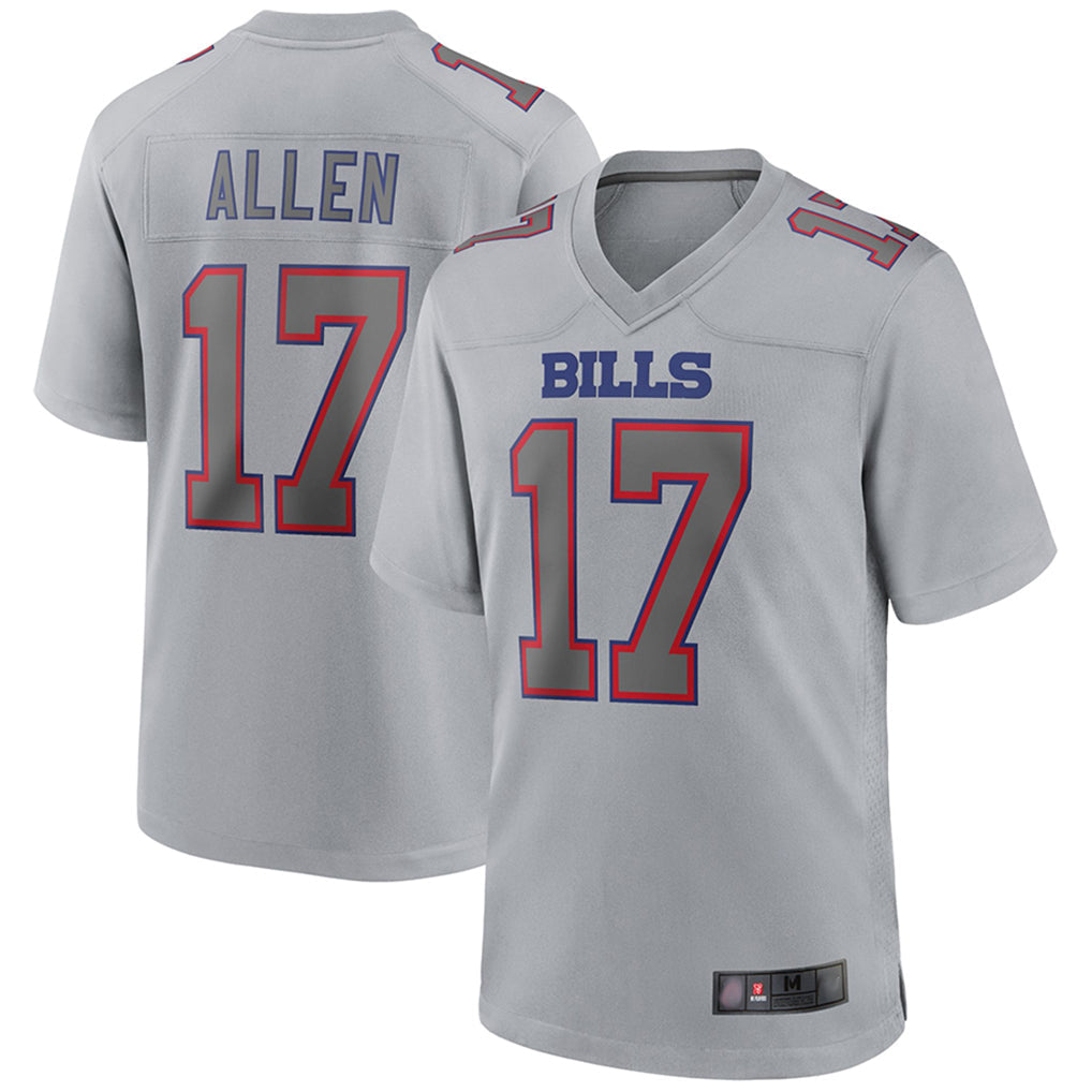 Kooe B.Bills #17 Josh Allen Player Gray Fashion Home Game Stitched Jerseys
