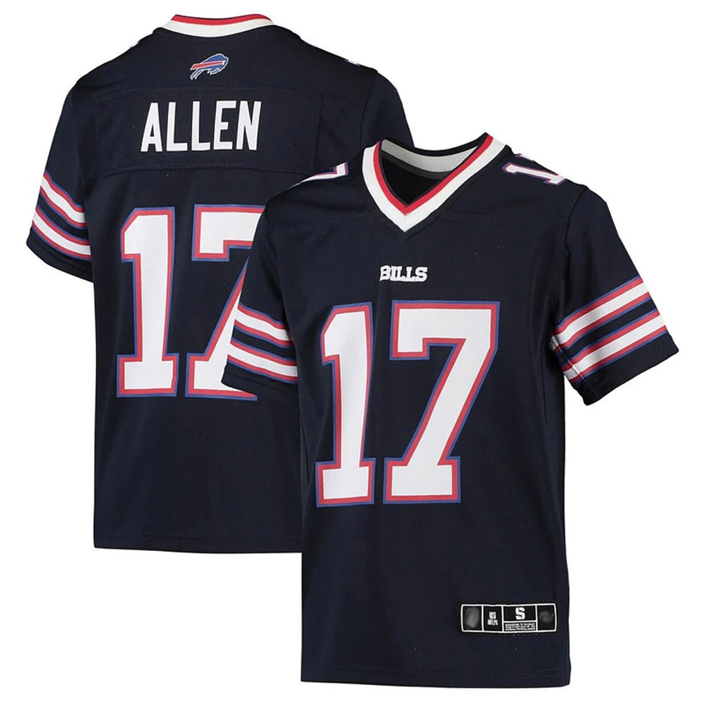 Kooe B.Bills #17 Josh Allen Player Navy Inverted  Home Game Stitched Jerseys