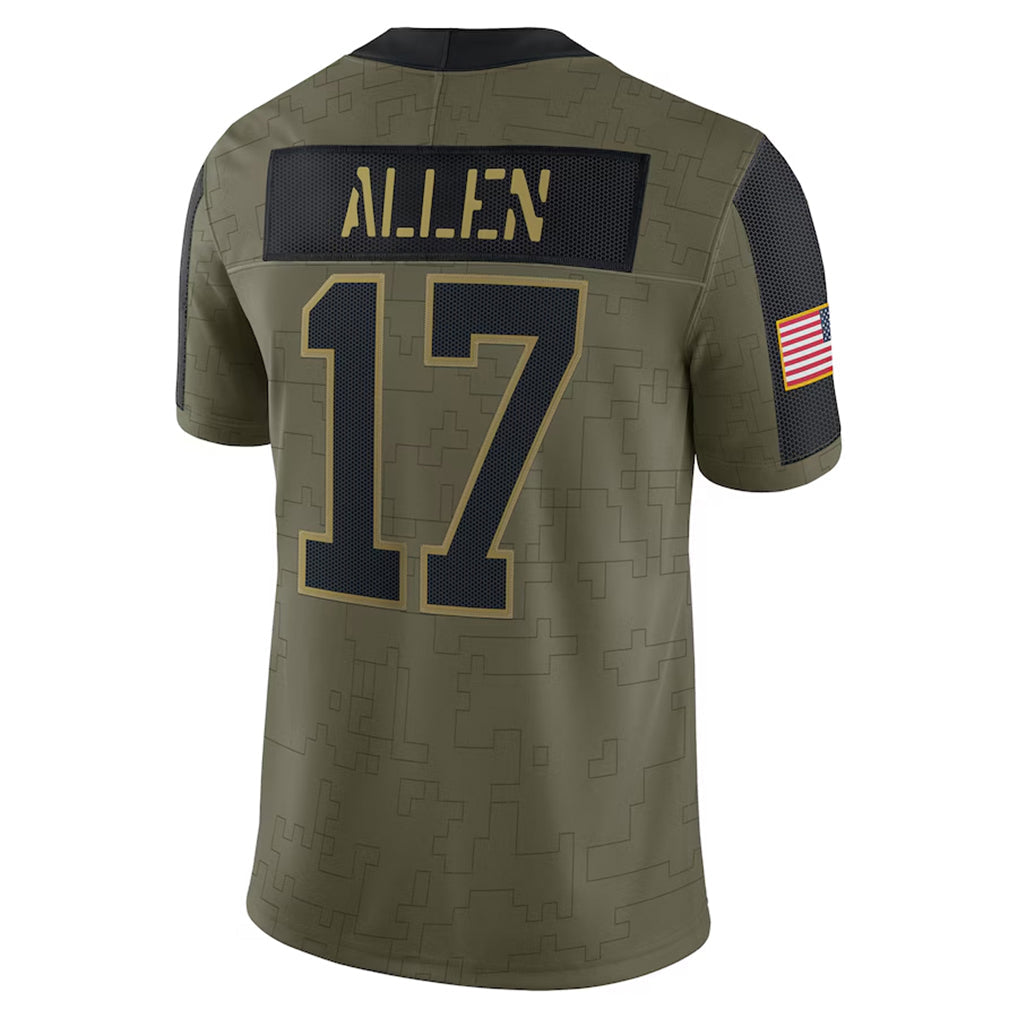 Kooe B.Bills #17 Josh Allen Player Olive Salute To Service Limited Home Game Stitched Jerseys
