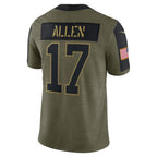 Kooe B.Bills #17 Josh Allen Player Salute To Service Olive  Stitched Jerseys
