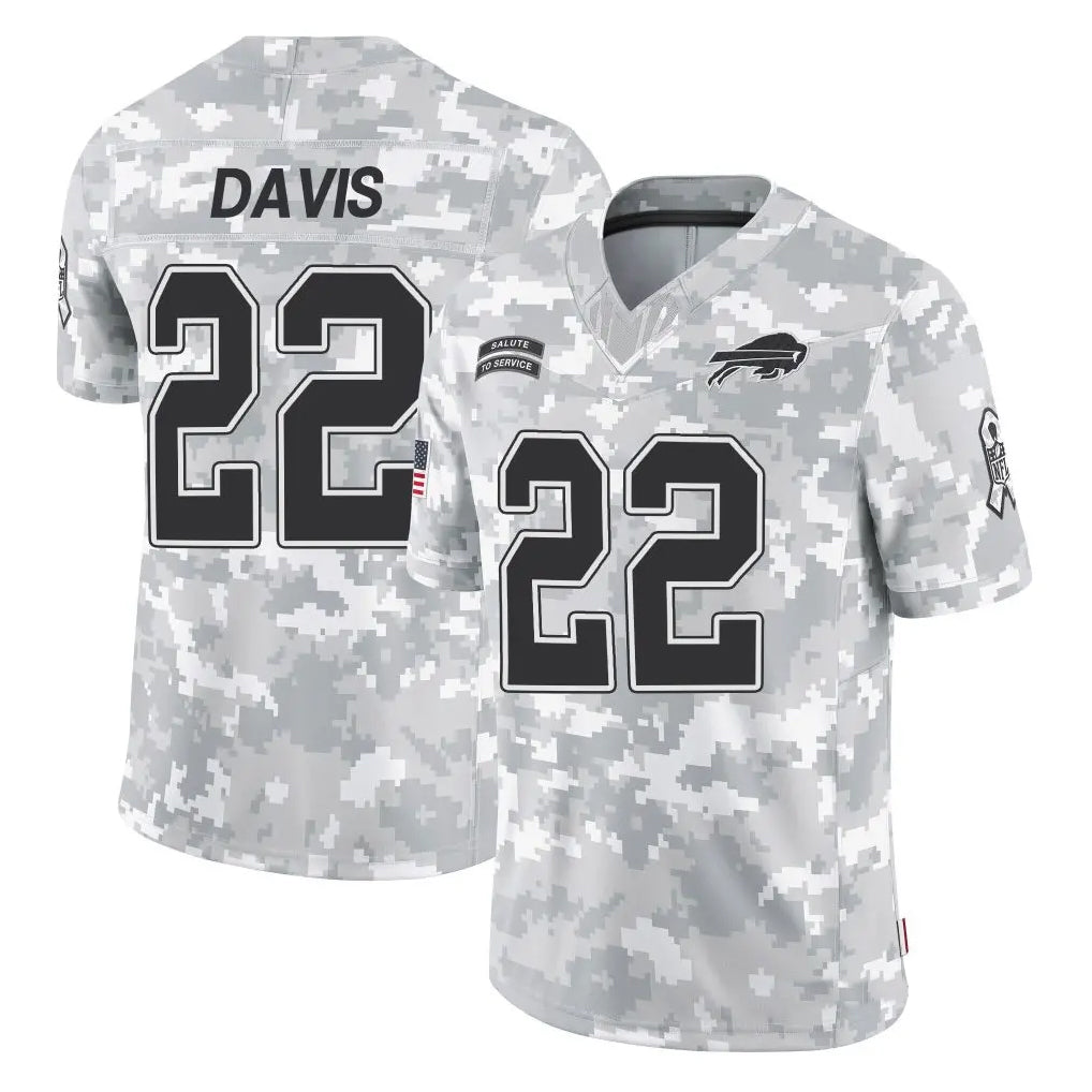 Kooe B.Bills #22 Ray Davis Player Arctic Camo Salute to Service Limited Stitched Jerseys