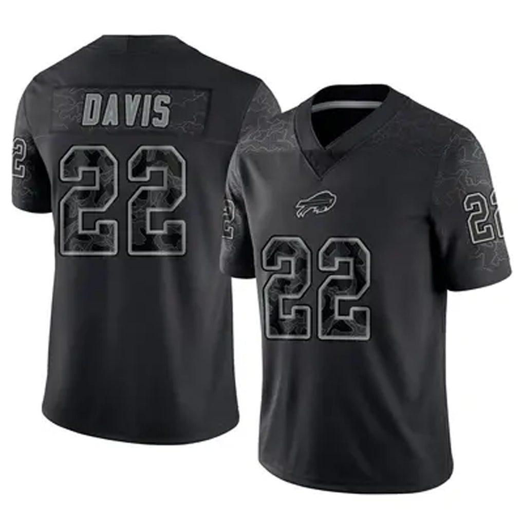 Kooe B.Bills #22 Ray Davis Player Black RFLCTV Limited Stitched Jerseys