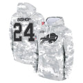 Kooe B.Bills #24 Cole Bishop Player Arctic Camo Salute to Service Hoodies Limited Stitched Jerseys