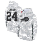 Kooe B.Bills #24 Cole Bishop Player Arctic Camo Salute to Service Hoodies Limited Stitched Jerseys