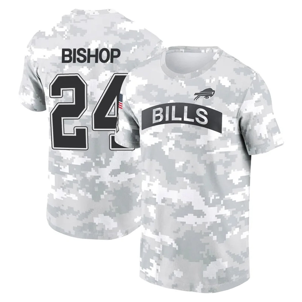 Kooe B.Bills #24 Cole Bishop Player Arctic Camo Salute to Service T-Shirt Hoodies Stitched Jerseys