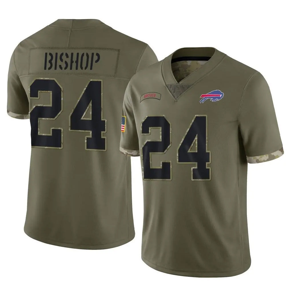 Kooe B.Bills #24 Cole Bishop Player Olive Salute To Service Game Stitched Jerseys