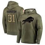 Kooe B.Bills #31 Maxwell Hairston Player Olive Salute to Service Hoodies Game Stitched Jerseys