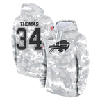 Kooe B.Bills #34 Thurman Thomas Player Arctic Camo Salute to Service Hoodies Limited Stitched Jerseys