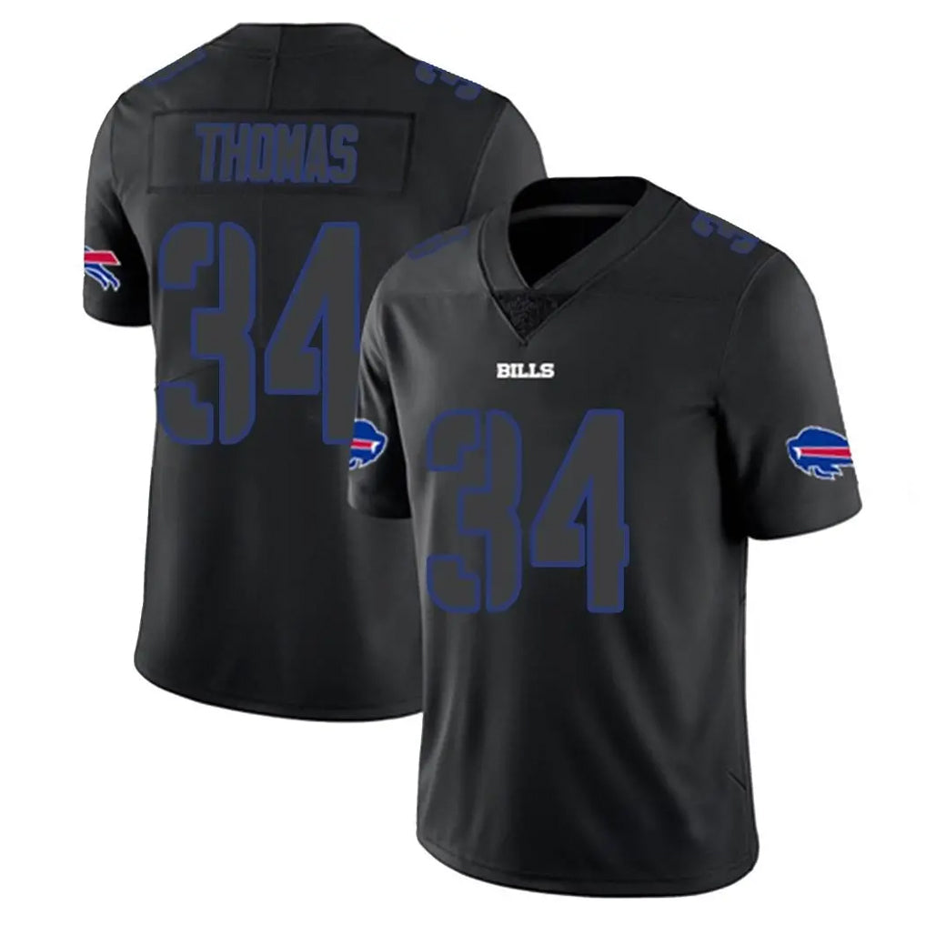 Kooe B.Bills #34 Thurman Thomas Player Black Impact Limited Home Game Stitched Jerseys