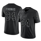 Kooe B.Bills #34 Thurman Thomas Player Black RFLCTV Limited Stitched Jerseys