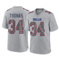 Kooe B.Bills #34 Thurman Thomas Player Gray Fashion Home Game Stitched Jerseys