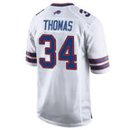 Kooe B.Bills #34 Thurman Thomas Player White Home Game Stitched Jerseys