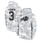 Kooe B.Bills #3 Damar Hamlin Player Arctic Camo Salute to Service Hoodies Game Stitched Jerseys