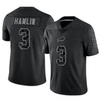 Kooe B.Bills #3 Damar Hamlin Player Black RFLCTV Limited Stitched Jerseys