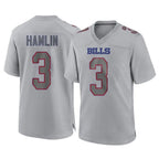 Kooe B.Bills #3 Damar Hamlin Player Gray Home Game Stitched Jerseys