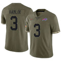 Kooe B.Bills #3 Damar Hamlin Player Olive Salute To Service Limited Game Stitched Jerseys