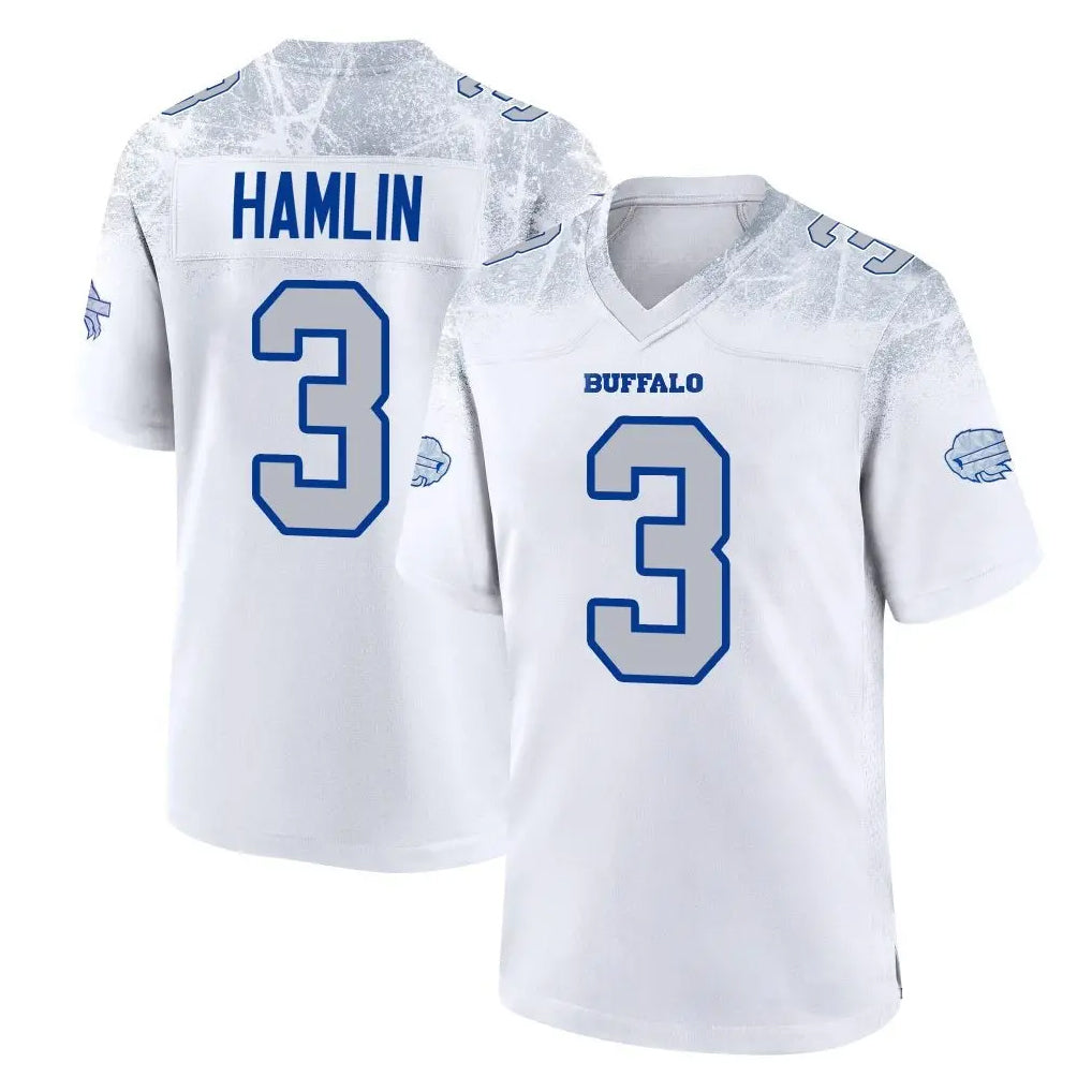 Kooe B.Bills #3 Damar Hamlin Player White Rivalries Collection Home Game Stitched Jerseys