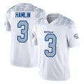 Kooe B.Bills #3 Damar Hamlin Player White Rivalries Collection Limited Home Game Stitched Jerseys