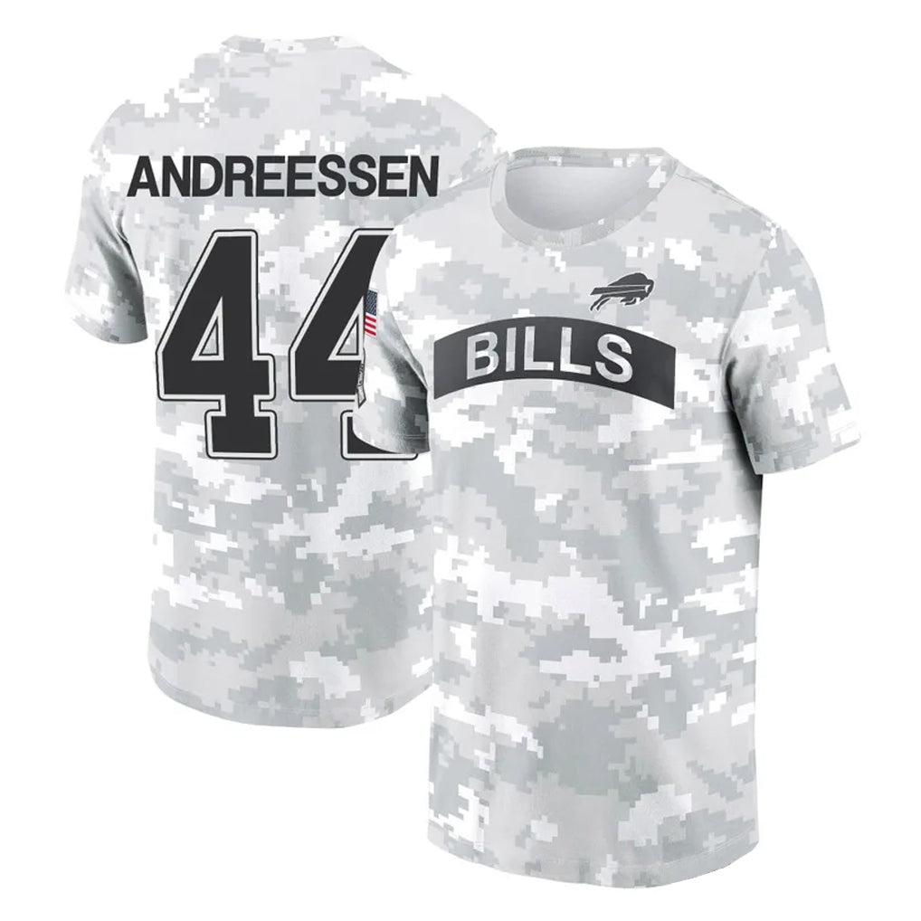 Kooe B.Bills #44 Joe Andreessen Player Arctic Camo Salute to Service T-Shirt Hoodies Stitched Jerseys