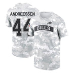 Kooe B.Bills #44 Joe Andreessen Player Arctic Camo Salute to Service T-Shirt Hoodies Stitched Jerseys