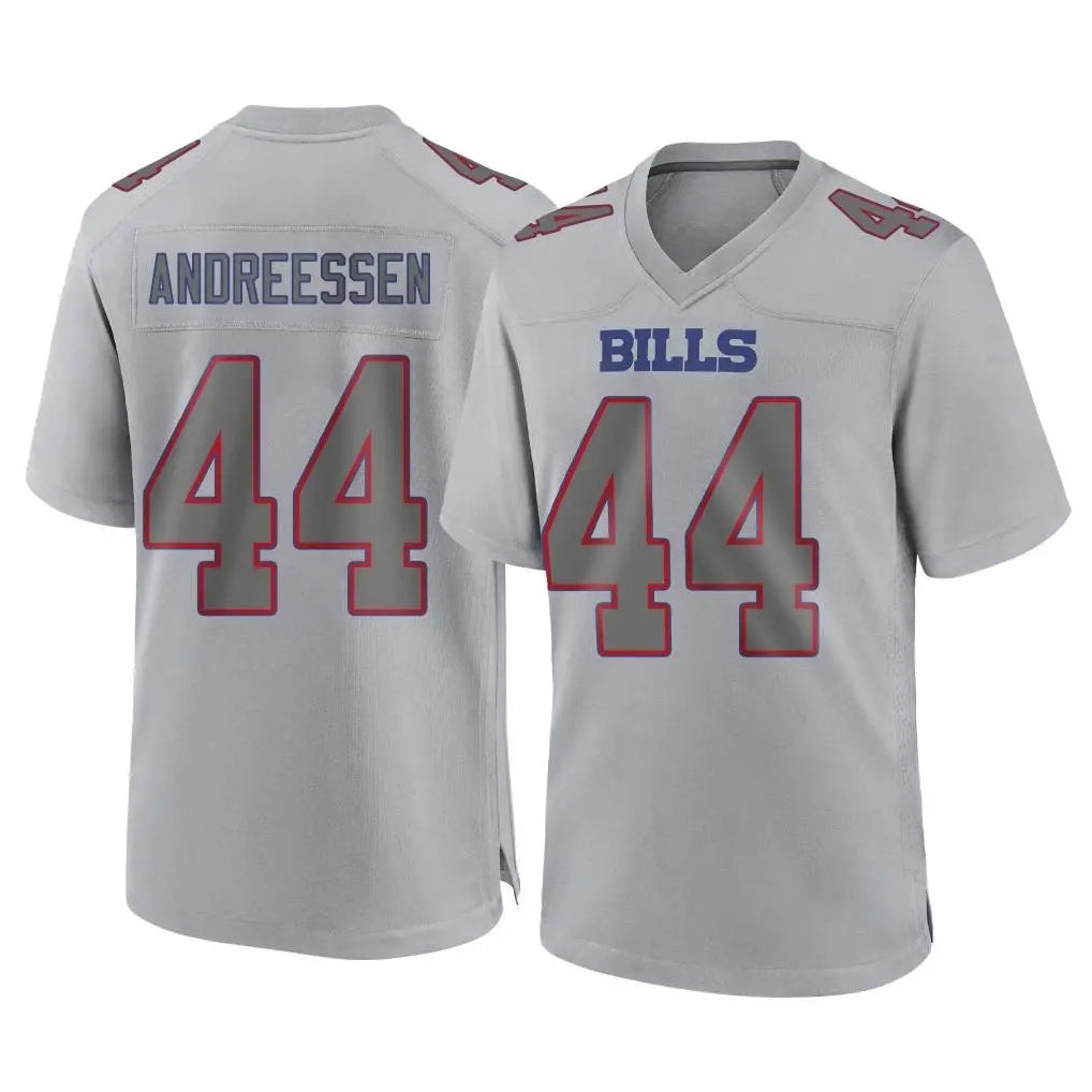 Kooe B.Bills #44 Joe Andreessen Player Gray Fashion Home Game Stitched Jerseys