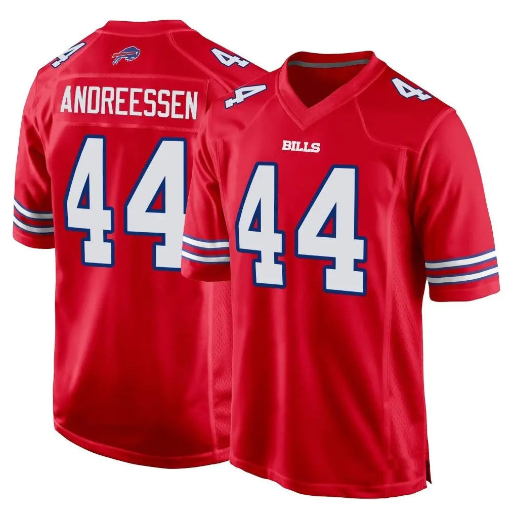 Kooe B.Bills #44 Joe Andreessen Player Red Home Game Stitched Jerseys