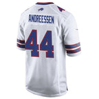 Kooe B.Bills #44 Joe Andreessen Player White Home Game Stitched Jerseys