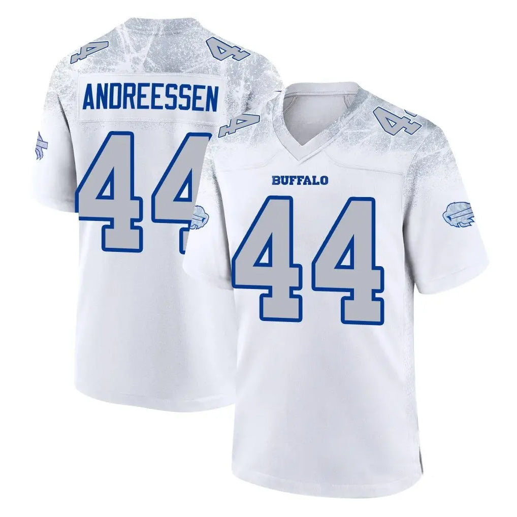 Kooe B.Bills #44 Joe Andreessen Player White Rivalries Collection Stitched Jerseys